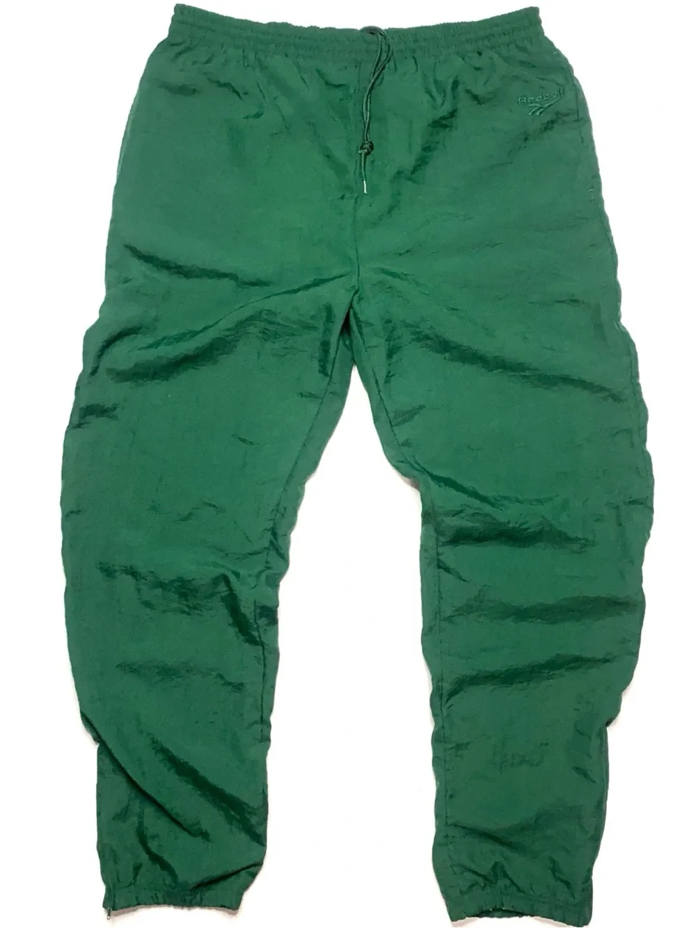 Vintage Reebok Men’s Lined Windbreaker Track Pants Forest Green Size XL Athletic